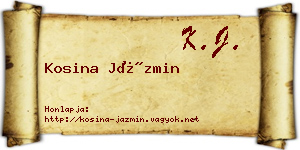 Kosina Jázmin névjegykártya